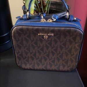 Michael Kors Blue & Brown Crossbody